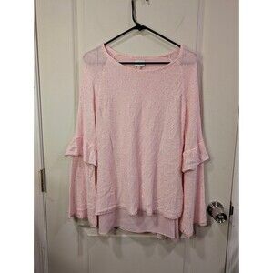Women's Sioni Sequined Tiered Sleeve Knit Sweater Pink Small